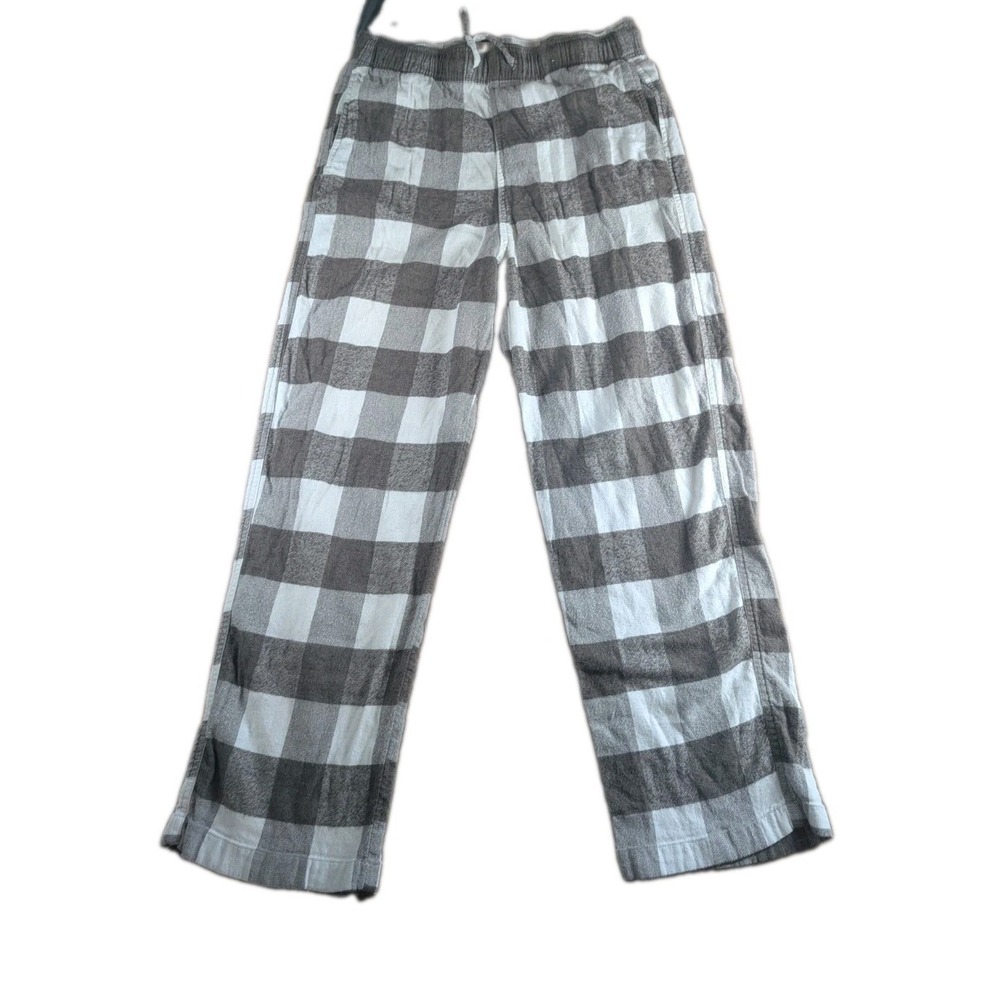 Hollister Women's Size Small Brown White Buffalo Plaid Flannel Pajama Pants Cozy